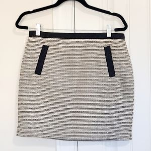 LOFT Champagne Metallic Striped Mini Skirt